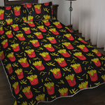 Cartoon French Fries Pattern Print Quilt Bed Set