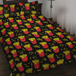 Cartoon French Fries Pattern Print Quilt Bed Set