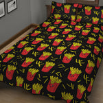 Cartoon French Fries Pattern Print Quilt Bed Set