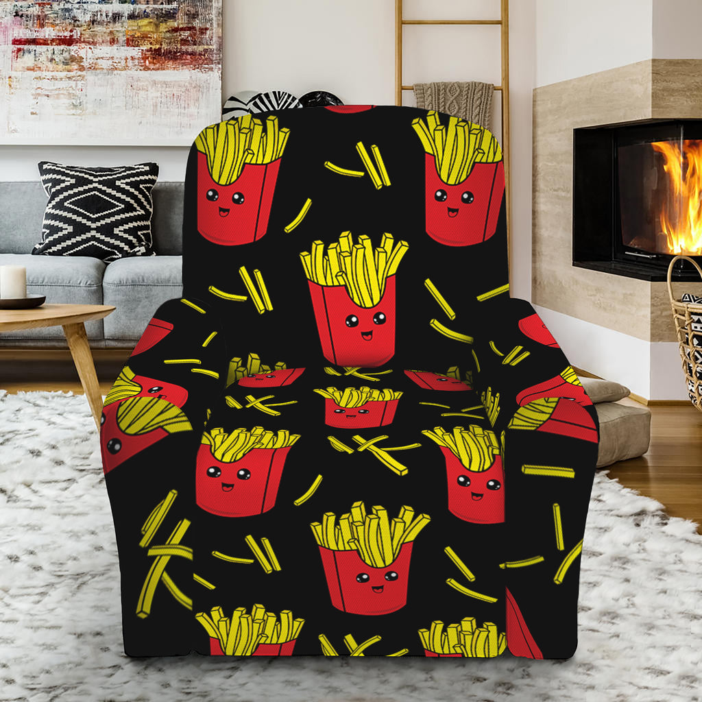 Cartoon French Fries Pattern Print Recliner Slipcover