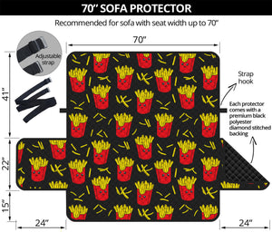 Cartoon French Fries Pattern Print Sofa Protector