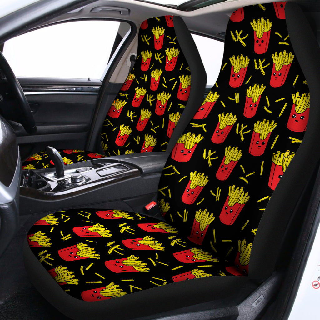 Cartoon French Fries Pattern Print Universal Fit Car Seat Covers