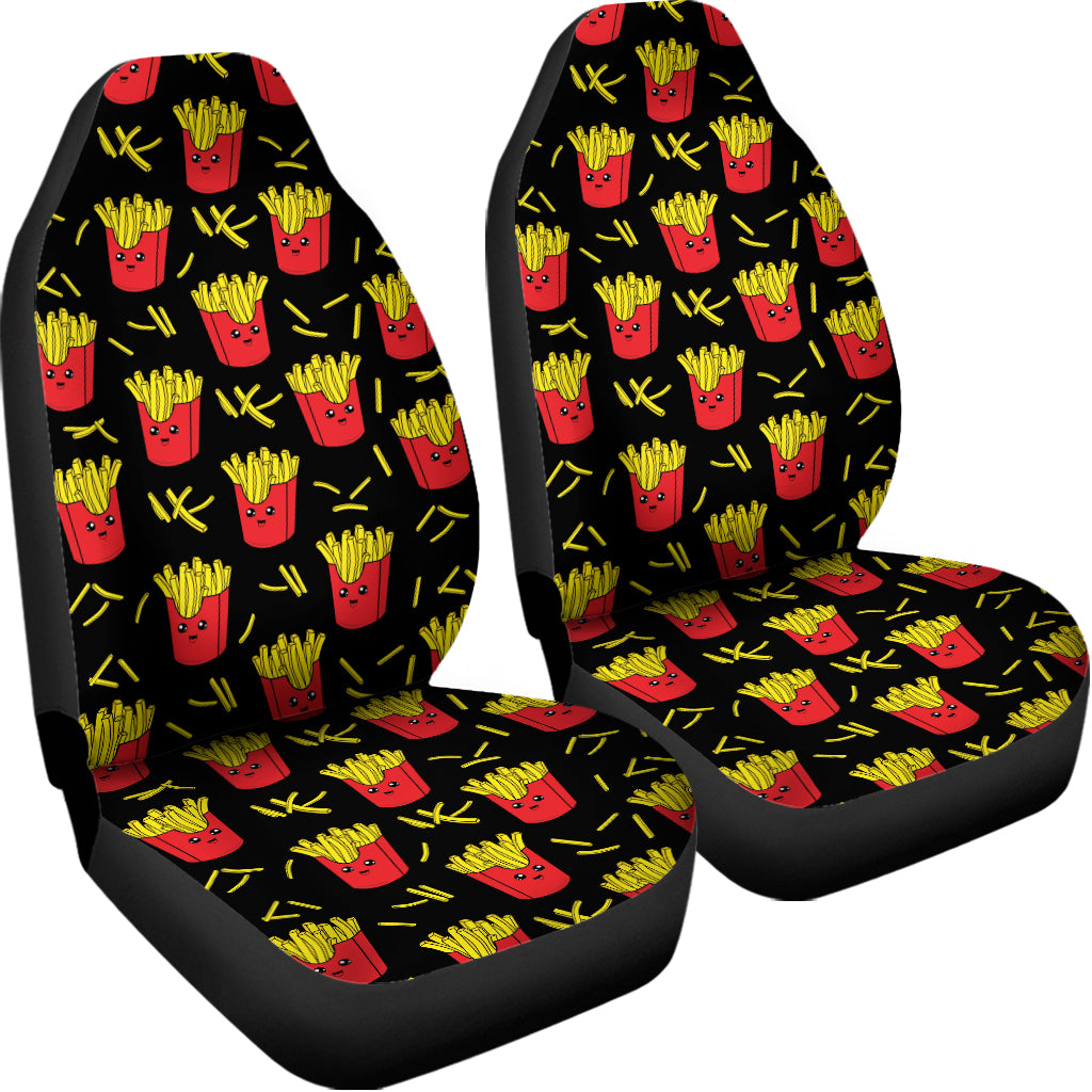 Cartoon French Fries Pattern Print Universal Fit Car Seat Covers