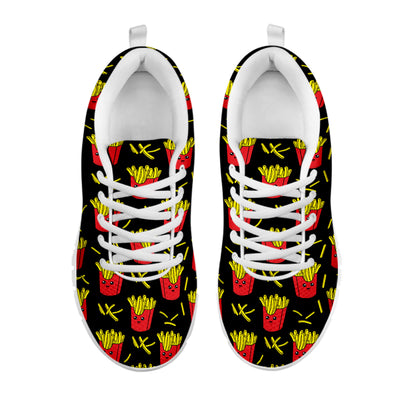Cartoon French Fries Pattern Print White Sneakers