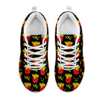 Cartoon French Fries Pattern Print White Sneakers