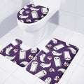 Cartoon Ghost Pattern Print 3 Piece Bath Mat Set