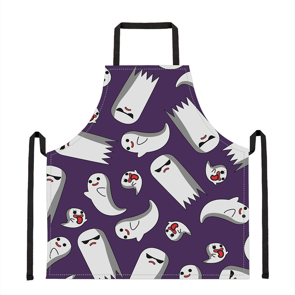 Cartoon Ghost Pattern Print Apron