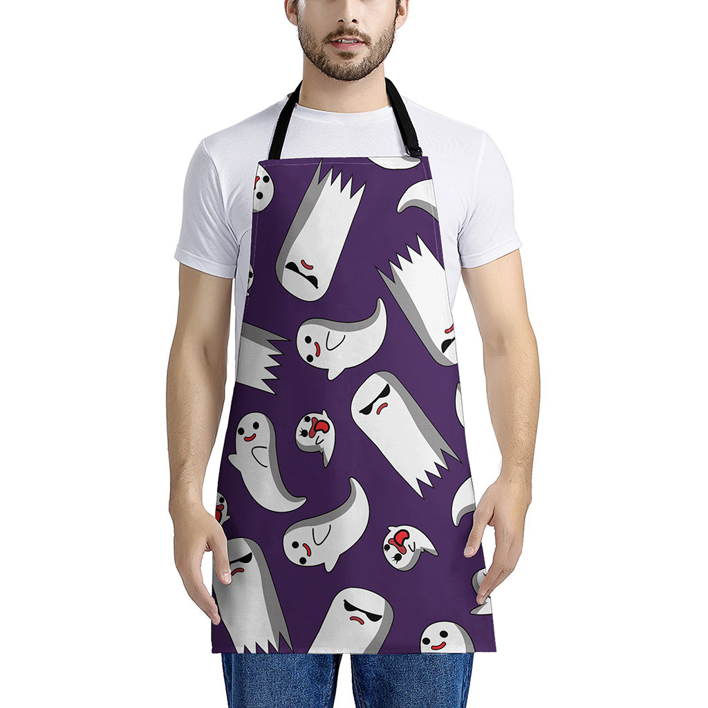 Cartoon Ghost Pattern Print Apron