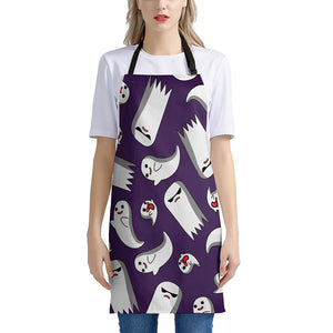 Cartoon Ghost Pattern Print Apron