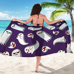 Cartoon Ghost Pattern Print Beach Sarong Wrap