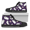 Cartoon Ghost Pattern Print Black High Top Sneakers
