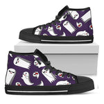 Cartoon Ghost Pattern Print Black High Top Shoes