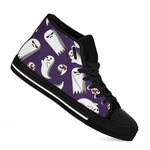 Cartoon Ghost Pattern Print Black High Top Shoes