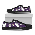 Cartoon Ghost Pattern Print Black Low Top Sneakers