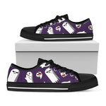 Cartoon Ghost Pattern Print Black Low Top Shoes