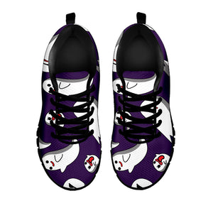 Cartoon Ghost Pattern Print Black Sneakers