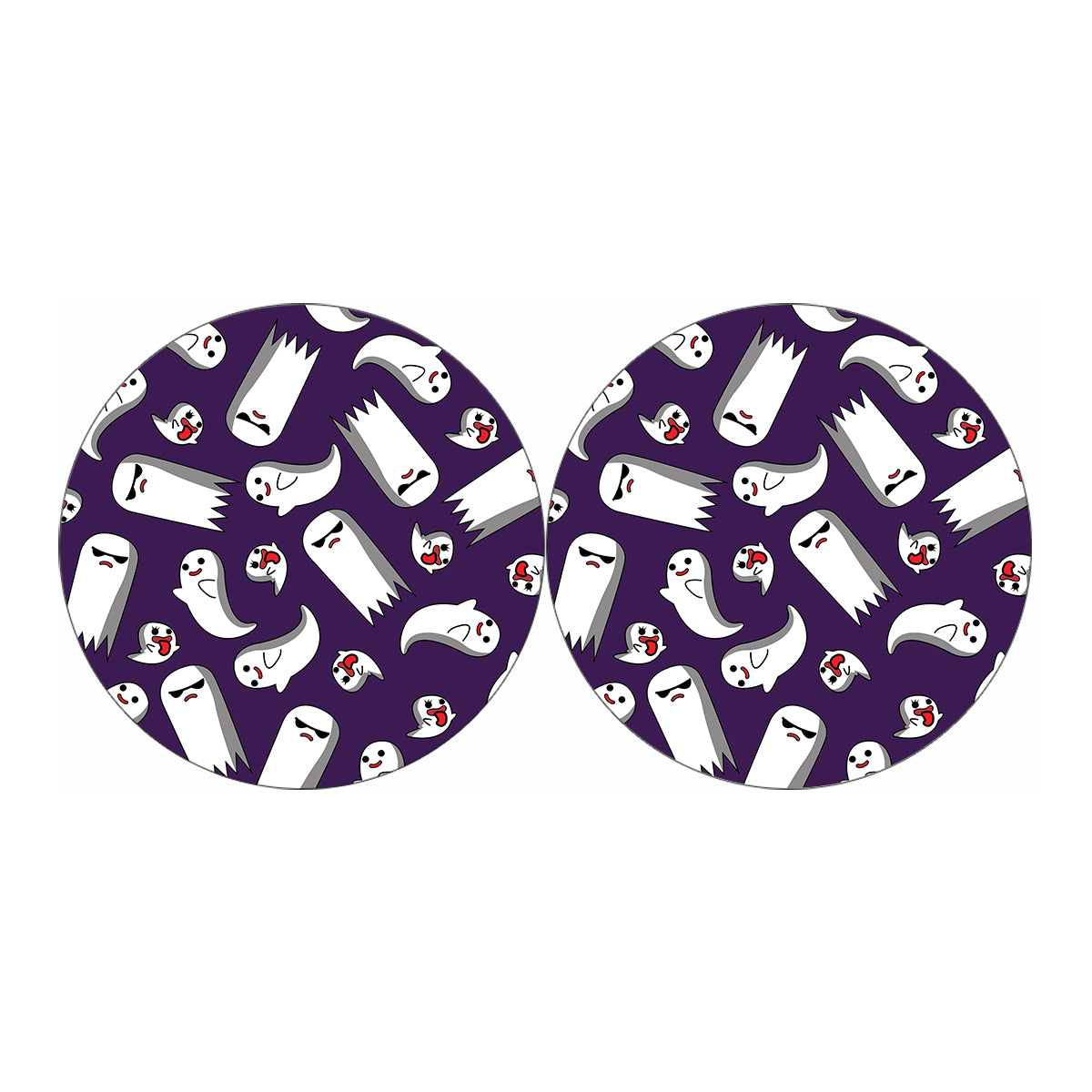 Cartoon Ghost Pattern Print Car Coasters