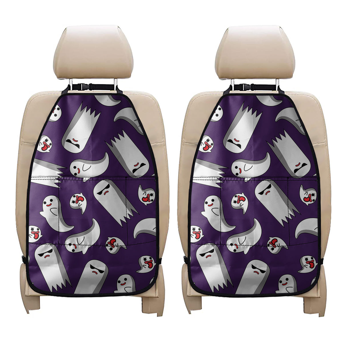 Cartoon Ghost Pattern Print Car Seat Organizers