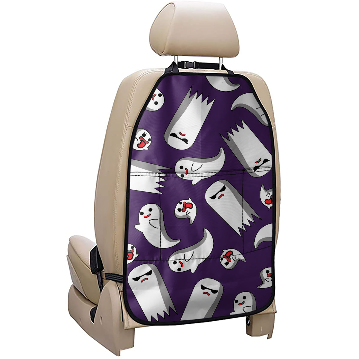 Cartoon Ghost Pattern Print Car Seat Organizers