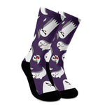 Cartoon Ghost Pattern Print Crew Socks