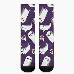 Cartoon Ghost Pattern Print Crew Socks