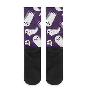 Cartoon Ghost Pattern Print Crew Socks