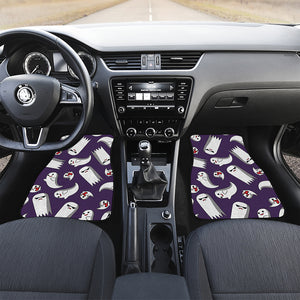 Cartoon Ghost Pattern Print Front and Back Car Floor Mats