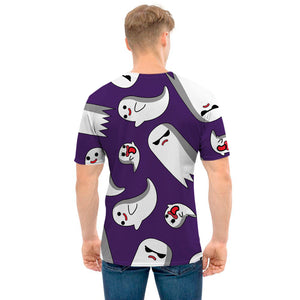 Cartoon Ghost Pattern Print Men's T-Shirt