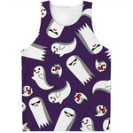 Cartoon Ghost Pattern Print Men's Tank Top