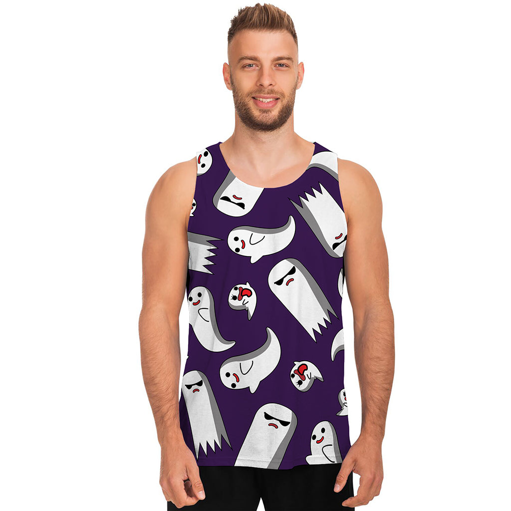 Cartoon Ghost Pattern Print Men's Tank Top