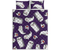 Cartoon Ghost Pattern Print Quilt Bed Set