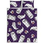 Cartoon Ghost Pattern Print Quilt Bed Set