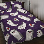 Cartoon Ghost Pattern Print Quilt Bed Set