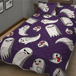 Cartoon Ghost Pattern Print Quilt Bed Set