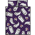 Cartoon Ghost Pattern Print Quilt Bed Set