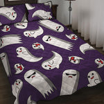 Cartoon Ghost Pattern Print Quilt Bed Set