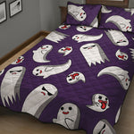 Cartoon Ghost Pattern Print Quilt Bed Set