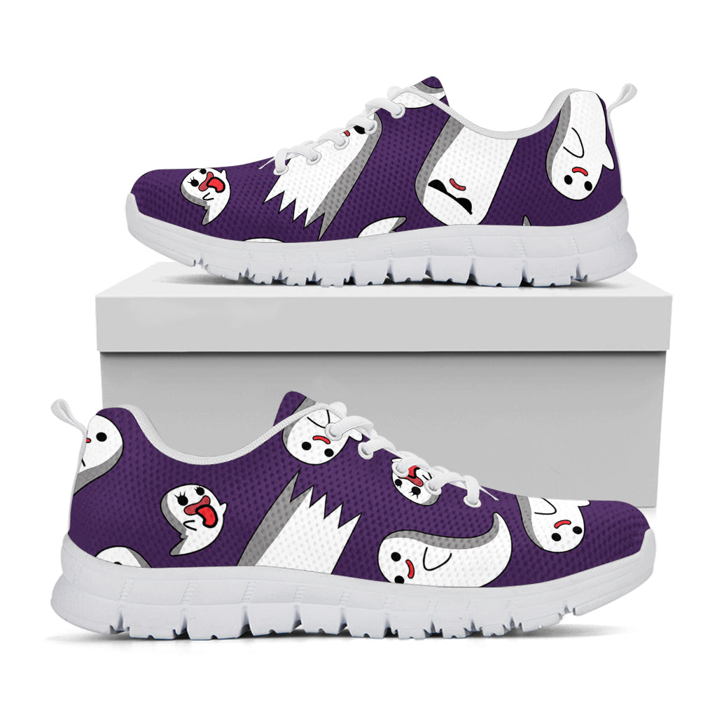 Cartoon Ghost Pattern Print White Sneakers