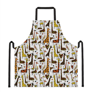 Cartoon Giraffe Pattern Print Apron