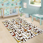 Cartoon Giraffe Pattern Print Area Rug GearFrost