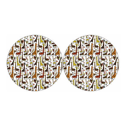 Cartoon Giraffe Pattern Print Car Coasters