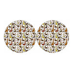 Cartoon Giraffe Pattern Print Car Coasters