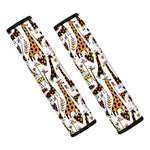 Cartoon Giraffe Pattern Print Car Seat Belt Covers
