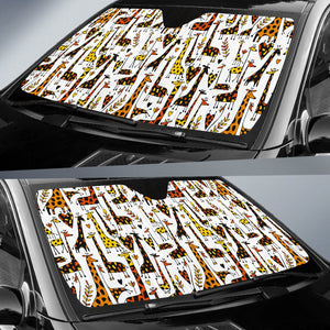 Cartoon Giraffe Pattern Print Car Sun Shade GearFrost