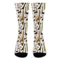 Cartoon Giraffe Pattern Print Crew Socks