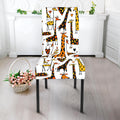 Cartoon Giraffe Pattern Print Dining Chair Slipcover