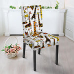 Cartoon Giraffe Pattern Print Dining Chair Slipcover