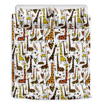 Cartoon Giraffe Pattern Print Duvet Cover Bedding Set