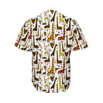 Cartoon Giraffe Pattern Print Men's Baseball Jersey