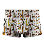 Cartoon Giraffe Pattern Print Men's Boxer Briefs